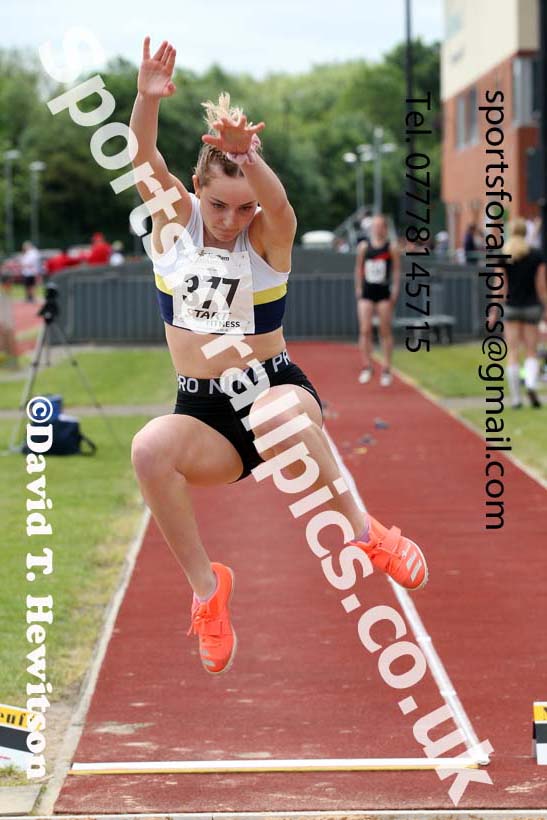 Womens under-20s long jump, 2021 Northern Senior and Under-20s Champs., Leigh. Photo: David T. Hewitson/Sports for All Pics